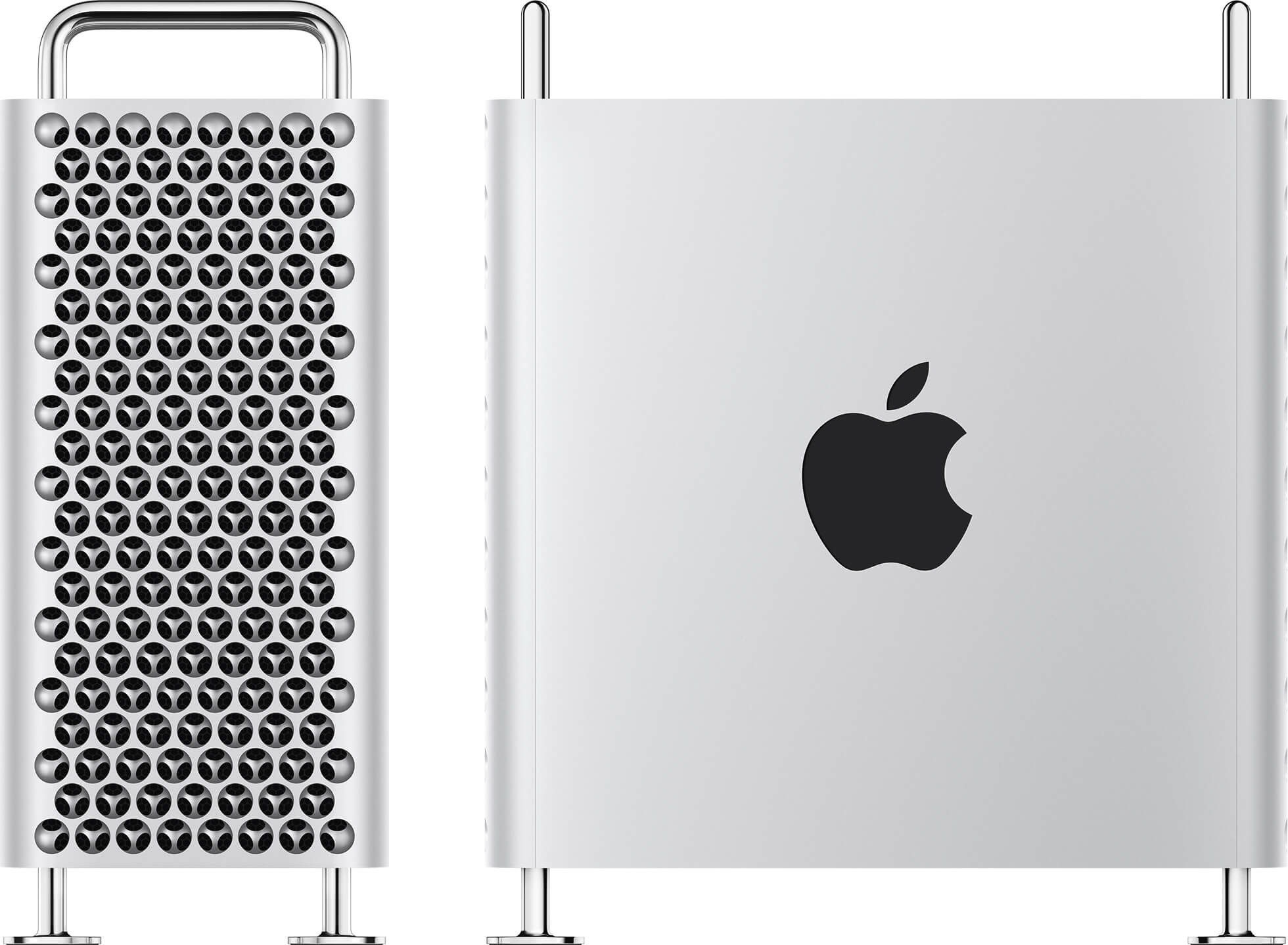 Frontal- und Seitenansicht des Mac Pro